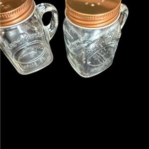 Salt & Pepper Mason Jars & glass Oil jar